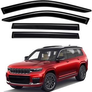 Lightronic Extra Durable Outside-Mount Auto Vent Window Visors, Fits 2022-2026 Jeep Grand Cherokee, UV Protection Rain Guards, Original Wind Deflectors, Smoke, 4-Pcs