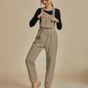 luvamia Sherpa Overalls for Women Loose Fit Winter Fuzzy Fleece Warm Bib Pocket Adjustable Jogger Baggy Overall Jumpsuit (L)