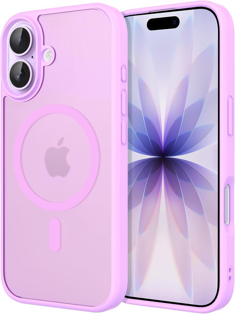 CACOE Magnetic Case for iPhone 17 6.3 inch-Compatible with MagSafe & Magnetic Car Phone Mount,Not Yellowing Anti-Scratch (Light Purple)