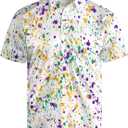 Golf Shirts for Men Funny Polo Short Sleeve Performance Moisture Wicking Quick Dry Mens Hawaiian Polo Shirt (White, XL)