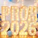 4 ft Graduation 2026 Marquee Decorations Light up Grad Prom Letter Numbers Sign Graduation Party Decorations Balloon Frame with Bracket for Class of 2026 Middle High School College(Prom 2026)