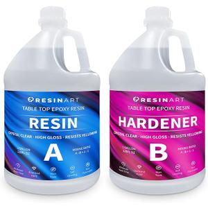 HeyClear 2 Gallon Epoxy Resin Kit with Pumps, Crystal Clear and Hard Upgraded 2 Part Resin and Hardener for Casting Coating, Countertop, Table top, Art DIY Handcraft Jewelry