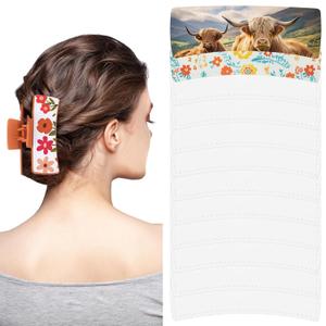 20 Pcs Hair Claw Clips Cover Sublimation Blanks for 4, 4.1and 4.2, PU Leather Sublimation Hair Claw Clips Cover Blanks