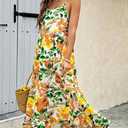 PRETTYGARDEN Women Summer Dresses 2026 Spaghetti Strap Scoop Neck Floral Maxi Dress Flowy Boho Long Sundress with Pockets (S)
