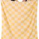 Antfuny Turkish Beach Towels Queen Quilt Blanket Thin Lightweight Cooling Large L Size Yellow Blanket for Summer Ice Cold Bedspread Linen Bed Sheet Hot Sleeper Items Breathable Comforter