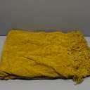 RECYCO Throw Blanket Soft Cozy Chenille Throw Blanket with Fringe Tassel for Couch Sofa Chair Bed Living Room Gift (Mustard Yellow, 60'' x 80'')