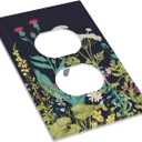 Decorative Watercolor Boho Floral Duplex Outlet Covers Receptacle Wall Plate 1-Gang Spring Nature Blossom Sage Herbs Plant Vintage Flower Electrical Decorator Light Switch Plug Socket Faceplate Cover