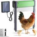 Automatic Chicken Coop Door Solar Powered, with Timer & Light Sensor, Anti-Pinch and Weather Proof, 4 Modes Aluminum Alloy Poultry Door for Chickens, Remote Control