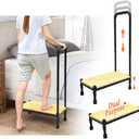 Bed Stools for High Beds for Seniors Medical Step with Handle Bed Side Safety Stepping Stool Adult Elderly Heavy Duty 400lbs Handicap Stairs Platform Car SUV Bathtub Adjustable Assist Bar (Black-21.61 Inch)