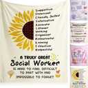 VitalCozy 4 Pack Social Worker Month Gift Throw Blanket, Soft Fleece Couch Blanket for Women, Social Worker Appreciation Gifts for Office or Home Decor, 40 x 50 Inch