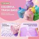 300 Count 5 Gallon Trash Bags - 18 Liter Colored Small Garbage Bags Unscented Wastebasket Liners 0.94 Mil Thick & Leakproof for Home Office Bedroom Bathroom