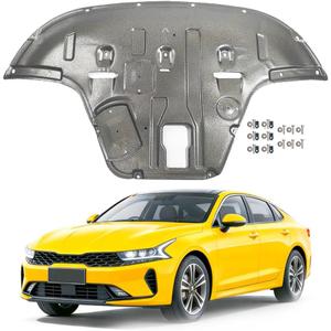 Steel Engine Splash Shield Fit for KIA K5 2021 2022 2023 2024 2025 Front Skid Plate Heavy-Duty Lower Engine Cover Guard Fit for K5 Engine Shield w/Screw Hardware (Silvery-Alloy Steel)