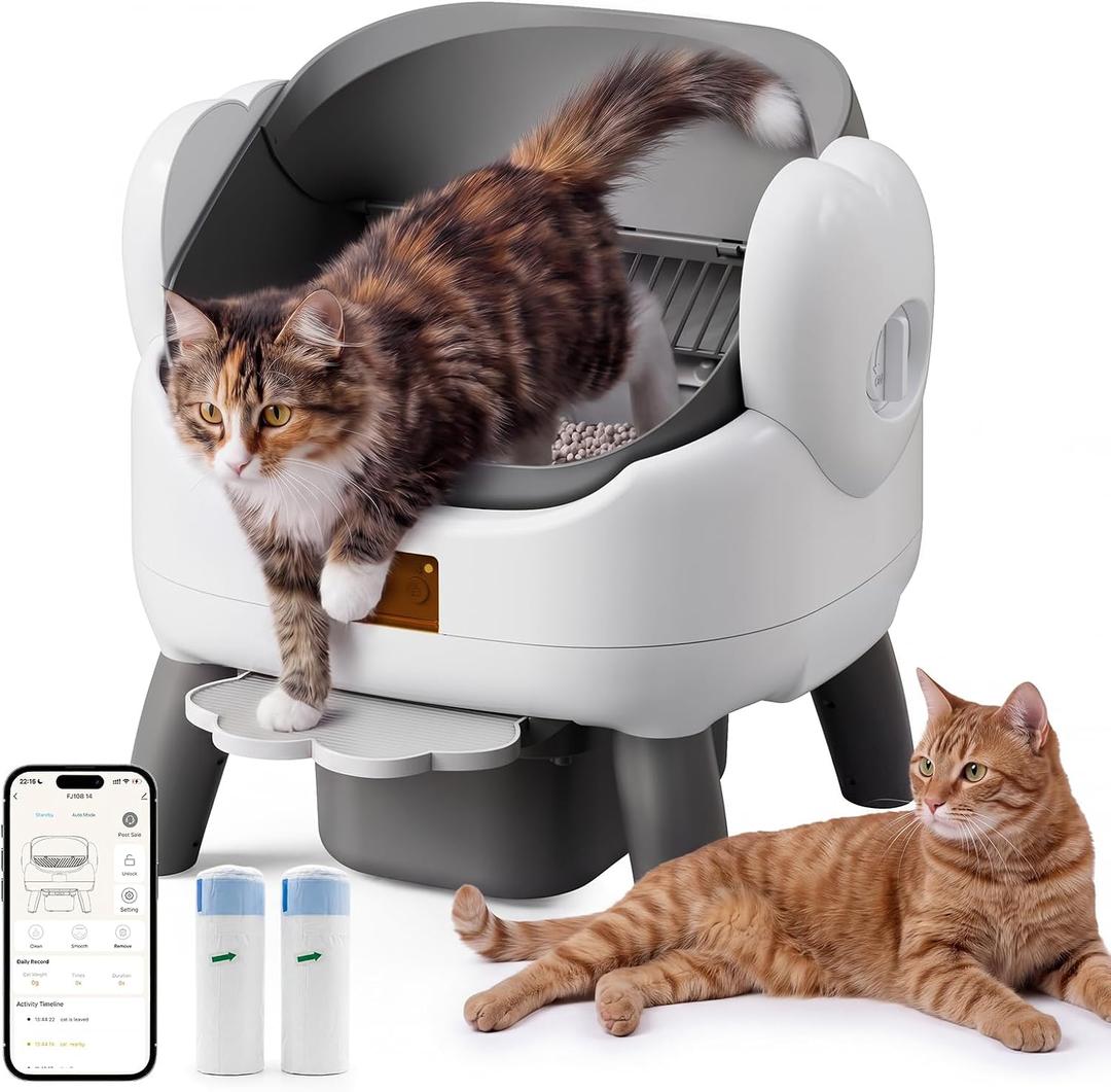 Automatic Litter Box Self Cleaning for Multiple Cats