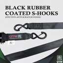 QTM 1.73" X 10' Retractable Ratchet Straps, 2-Pack, Heavy Duty, 4,400LBS Max Breaking Strength, Ratchet Straps Self Retractabel, Coated S Hook for Motorcycle, Truck, Trailer