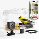 Waterproof Smart Bird Feeder Camera with AI ID, 2K HD Glare-Free Video. All-Weather Outdoor Window Mount. Unique Gifts for Elderly Parents, Kids, Birding Lovers & Gardeners