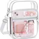 Blvornl Clear Crossbody Bag with Adjustable Shoulder Strap, Stadium Approved PVC Purse Bag, Messenger Bag (Small, White)