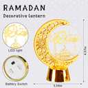 Hying Ramadan Lanterns Decoration 4.6" Height Castle Golden Lamp Eid Mubarak Flameless Candle Lanterns Eid-ul-fitr Moon Lamp for Home Tabletop Ramadan Decor