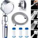 RV Shower Head with Hose, High Pressure RV Shower Handheld with Filter, RV Shower Head 360 Degrees Rotating, Water Saving Shower Head for RV Replacement Accessories, Camper, Motorhome, Sliver