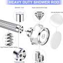 Shower Rod-EUPLAR Shower Curtain Rod, 43-72 Inches Adjustable Spring Tension Curtain Rod, No Drill, Rust Proof, Non-Slip Tension Shower Curtain Rods for Bathroom, Chrome