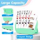 Wkchxd 4 PCS Card Holders for Playing Cards, Playing Card Holder for Kids Adults Arthritis Little Hands,3 Layers Stand Foldable Card Holder for Card Games Parties Travel Family Game Night (Green)