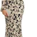 HomRain Women's Mesh Maxi Long Sleeve Floral Bodycon Dress Ruched Wedding Guest Cocktail Party Dresses (XL, Champagne)