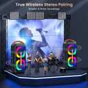 Karaoke Machine with 2 Wireless Microphones, Dual 60W 6.5"Subwoofer & 400W PeakBig Loud Bluetooth Party Speaker with Disco Lights, Portable PA System with TWS Stereo Sound & Deep Bass, Gift for All