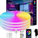 Neon Rope Lights, 32FT IC+RGB LED Strip Lights, App+Remote Control, Outdoor IP67 Waterproof, Music Sync, Color Changing, Flexible DIY Design Neon Lights for Bedroom, Gaming, Party Decor