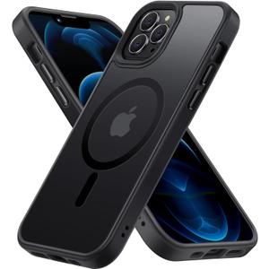 Magnetic Case for iPhone 13 Pro Max, Military Grade Drop Tested, Compatible with MagSafe, Slim Protective Translucent Matte Case, Black