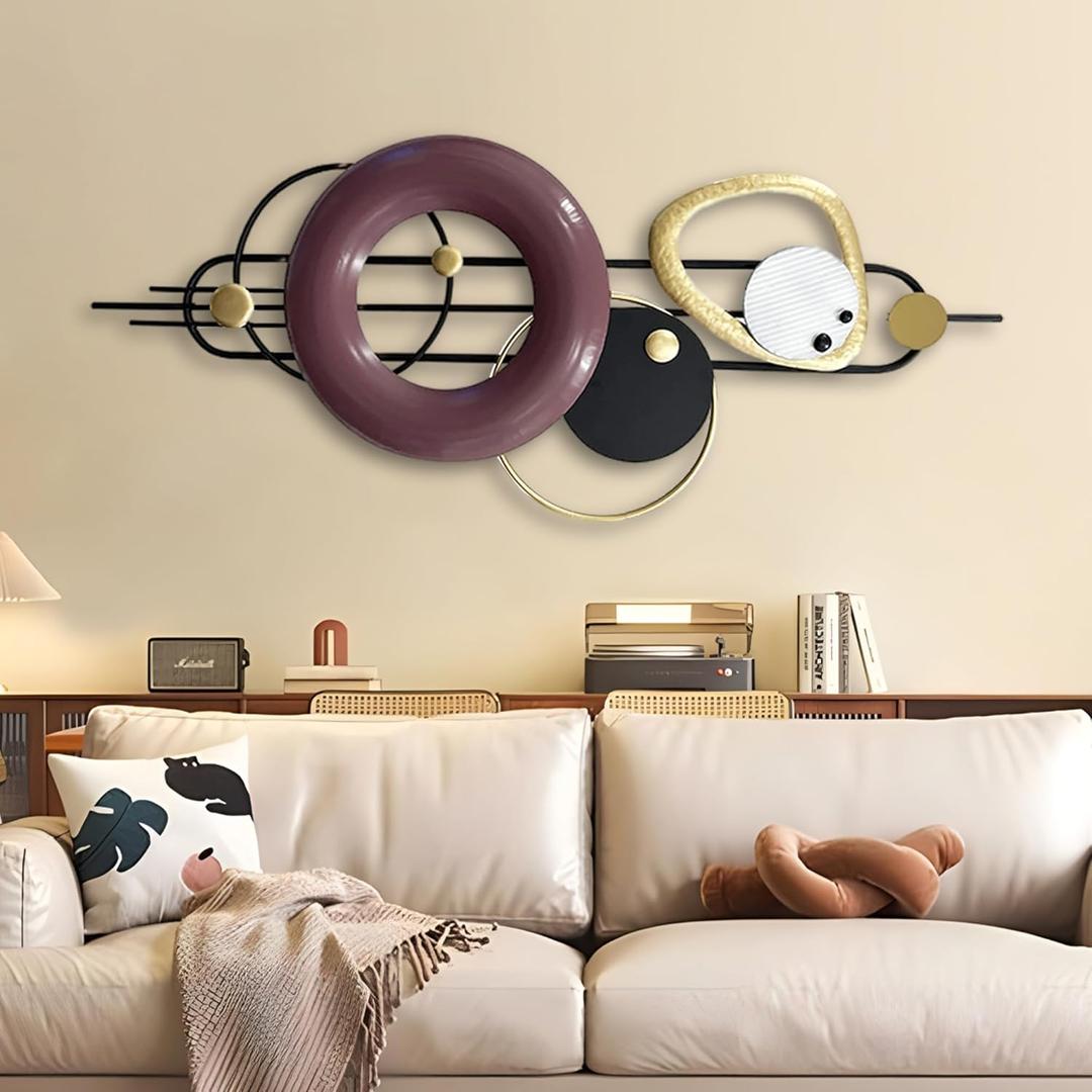 Metal Wall Art Decor for Living Room, 3D Wall Sculptures, Handmade Wall Hanging Wall Decoration, Minimalist Wall Art, Wall Home Hanging for Bedroom Kitchen Bathroom Living Room