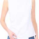 Vince Camuto Women's Asymmetrical Sleeveless Knit Blouse, Medium, New Ivory
