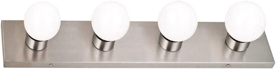 Design House 519298 Contemporary 4-Light Indoor Vanity Light Dimmable for Bathroom Bedroom Vanity Makeup, Satin Nickel