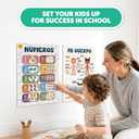 EXCOOL CLUB 16 Spanish Classroom Posters For Elementary - Colorful Bilingual Educational Posters For Toddlers 1-3, Laminated Learning Poster Preschool Must Haves, Abecedario Para Nios En Espaol