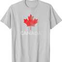 Vintage Retro Canadian Maple Leaf Canada Flag T-Shirt, Large