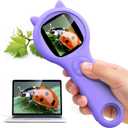 Microscope for Kids - Mini Pocket Handheld Microscope for Toddlers-STEM Educational Science Kit Toys for Christmas Birthday Gifts Toys for 5 6 7 8 9 10 11 12 Year Old GirlsPurple