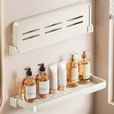 2Pack Bathroom Shelves Wall Mounted Aluminum Foldable Shelf 12inch Floating Shelves Set for Bedroom Living Room Kitchen RV Shelf （Cream）