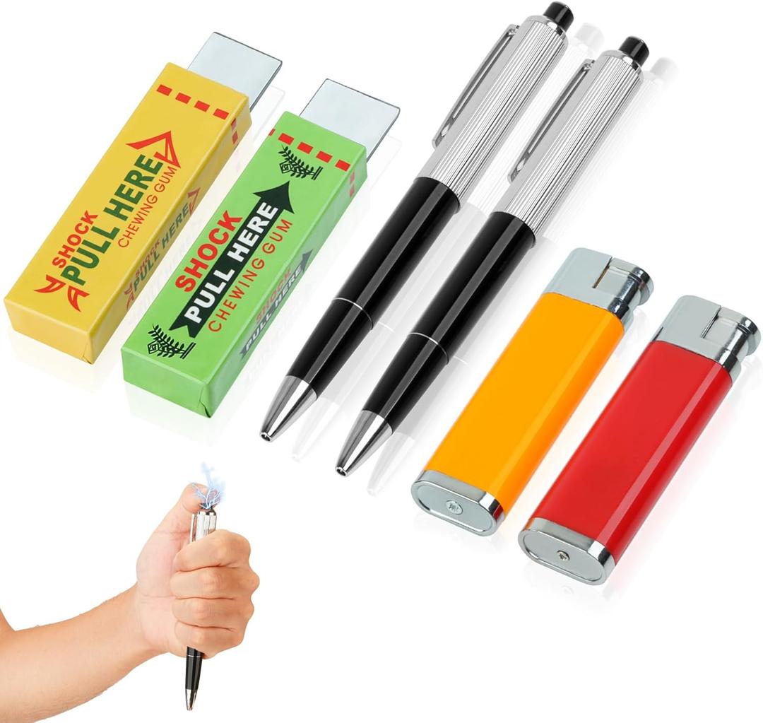 6-Piece Electric Shock Prank Toy Set Featuring Three Types of Electric Shocking Methods. It Makes Your Friends tremble Suddenly and can add Humor to Any Party.