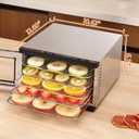 Food Dehydrator Machine - 5 Stainless Steel Trays, Digital Adjustable Timer, 400W, 176F, Temperature Control, Mini Dryer for Jerky, Herb, Meat, Beef, Fruit and Dog Treats, Model 2015YJ, Silver