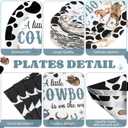 Funnymoom 452 Pcs Cowboy Baby Shower Party Decorations Include a Little Cowboy Is on the Way Paper Plates Napkins Cups Tablecloth Cutlery Straws for girl Girl Baby Shower Party Supplies