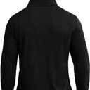 Men's Business Long and Short Sleeve Polo Shirts Mercerized Cotton Blend Casual Stylish Collared Shirts (Black, L)