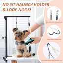 Dog Grooming Arm with Clamp and Grooming Hammock, 36" Height Foldable Dog Grooming Table Arm with No-Sit Holder and Loop Noose, Dog Grooming Stand for Small Medium Dogs at Home or Salon