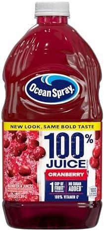 Ocean Spray® 100% Juice, Cranberry, 64 Fl Oz Bottle (Pack of 8), BB 13FEB26