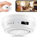 Hidden Camera Smoke Detector Wireless WiFi - Nanny Cams with Cell Phone App - 180 Days Battery Power, Night Vision, Motion Detection, Sideways Lens for Indoor Security, No Audio