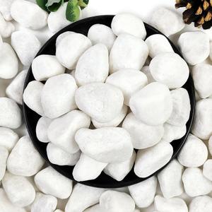 YISZM 40lbs White River Rocks for Landscaping, 1-2 Inch Natural Pebbles for Indoor Plants, High Polished Decorative Stones Garden Outdoor and Indoor DIY Vase Filler Fish Tank Aquariums