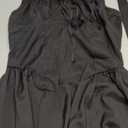 ABEHIK Women Floral Corset Dress Summer Dresses Boho Flowy Adjustable Halter Neck Lace Up Midi Dresses A Line Casual Sundress, Black, Small
