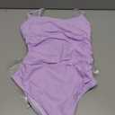 SUUKSESS Women One Piece Tummy Control Swimsuit Crisscross Backless Bathing Suit (Medium, Light Purple)