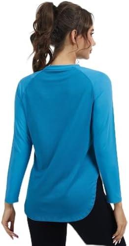 Femdouce Women's Sun Shirts UPF 50+ Lightweight Athletic Long Sleeve Tshirts Quick Dry Outdoor Running Workout Tops for Women, Small