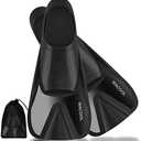 WACOOL Adult Short Light Full Foot Pocket Travel Size Fins Short Blade Fins Flippers for Snorkeling Diving Scuba or Swimming Training
