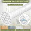 White Shower Curtain Rod 51-86 Inch, Adjustable Tension Rod No Drilling for Window or Bathroom Closet, Outdoor Curtain Rod for Patio, Easy to Install, Never Rust, Rod Diameter 1.26 Inches-White