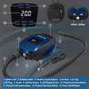 Paddle Board Pump, SUP Electric Pump, Professional 20 PSI Portable Air Compressor with Auto-Off, Deflation Function and 12V DC Car Cigarette Lighter for Inflatables, Kayaks and Boats (blue)