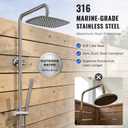 G-Promise 316 Marine Grade Stainless Steel Outdoor Shower Kit - Includes 10" Rain Shower Head & Handheld Spray, Wall Mounted, Maximum Corrosion Resistant for Poolside, Backyard, Coastal Homes